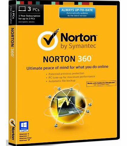 Symantec Norton 360 21.0 - 3 Computers, 1 Year Subscription (PC) [2014 Edition]